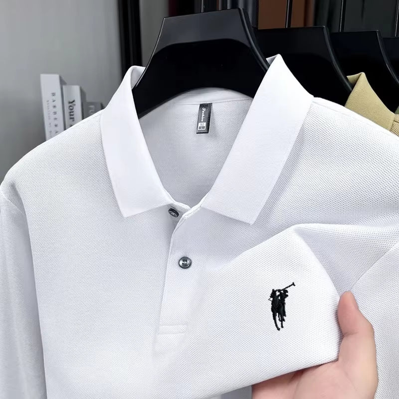 High End Brand Embroidered Long Sleeved Polo Shirt Autumn 100% Cotton Fashion Casual Men'S Luxury Golf Long Sleeved T-Shirt Top